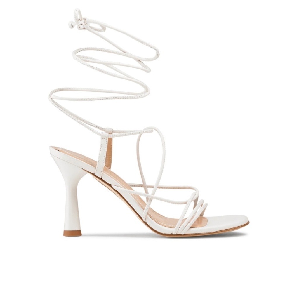 ISNOM lace-up strap heels